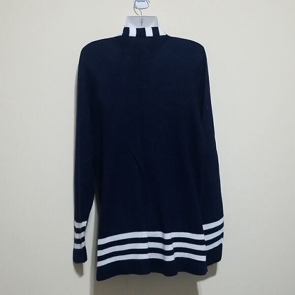 Blue Sweater Stripe Sweater Sz Large - Picture 6 of 7